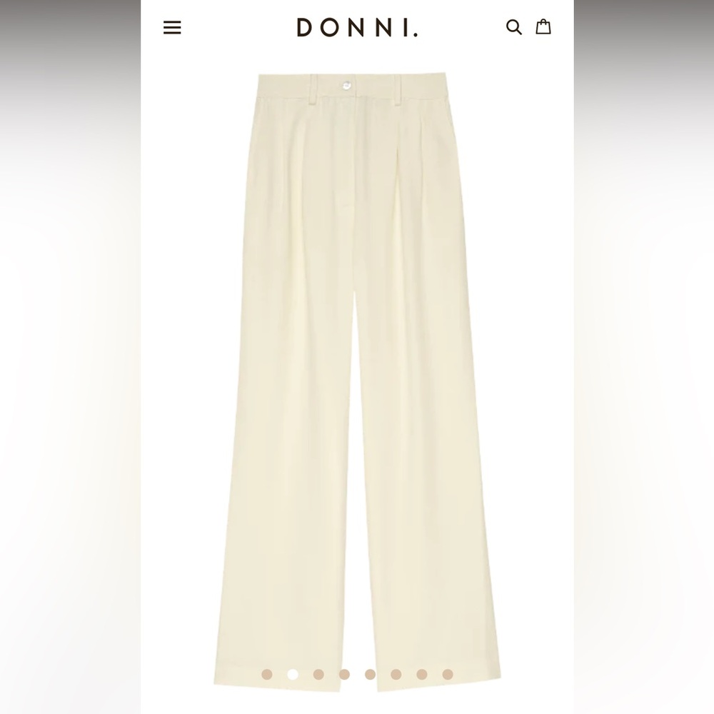 NWT - Donni Pleated Trouser in Cream S